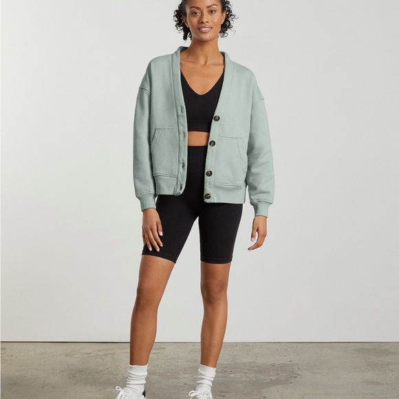 Everlane Sage Green Women's 100% Organic Cotton Cardigan, Medium - Picture 5 of 11